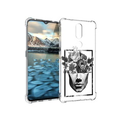 Чехол MyPads Tocco для Nokia 2.4 черно белая ваза в абстракции (PT227049.107.678)