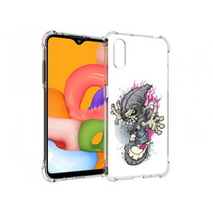 Чехол MyPads Tocco для Samsung Galaxy A01 нарисованный скелет на скейт борде