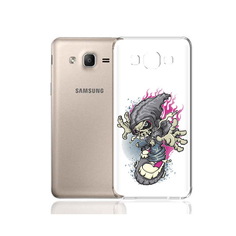 Чехол MyPads Tocco для Samsung Galaxy A7 (2015) нарисованный скелет на скейт борде