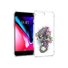 Чехол MyPads Tocco для Apple iPhone 8 Plus нарисованный скелет на скейт борде