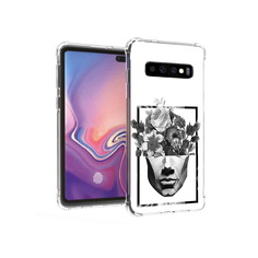 Чехол MyPads Tocco для Samsung Galaxy S10+ черно белая ваза в абстракции