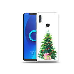 Чехол MyPads Tocco для Alcatel 5V Елка новогодняя с подарками акварель