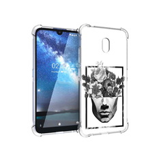 Чехол MyPads Tocco для Nokia 2.2 черно белая ваза в абстракции (PT134721.103.678)