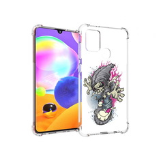 Чехол MyPads Tocco для Samsung Galaxy A21s нарисованный скелет на скейт борде
