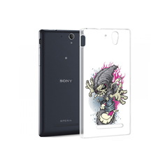Чехол MyPads Tocco для Sony Xperia C3 нарисованный скелет на скейт борде (PT18760.251.512)
