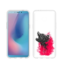 Чехол MyPads Tocco для Samsung Galaxy A6s медведь в дымке (PT123850.597.463)