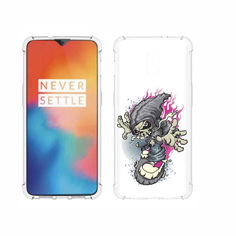 Чехол MyPads Tocco для OnePlus 6T нарисованный скелет на скейт борде