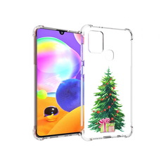 Чехол MyPads Tocco для Samsung Galaxy A21s Елка новогодняя с подарками акварель