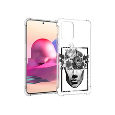Чехол MyPads Tocco для Xiaomi Redmi Note 10S черно белая ваза в абстракции