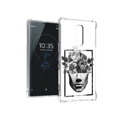 Чехол MyPads Tocco для Sony Xperia 1 черно белая ваза в абстракции (PT141276.244.678)
