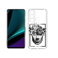 Чехол MyPads Tocco для Infinix Hot 11s черно белая ваза в абстракции