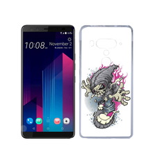 Чехол MyPads Tocco для HTC U12+ нарисованный скелет на скейт борде