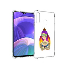 Чехол MyPads Tocco для Samsung Galaxy A20s девушка в татуировках с короной