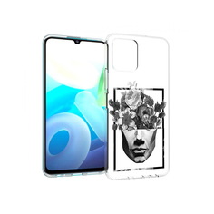 Чехол MyPads Tocco для Vivo Y15s черно белая ваза в абстракции (PT224456.390.678)
