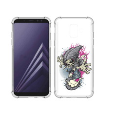 Чехол MyPads Tocco для Samsung Galaxy A6 (2018) нарисованный скелет на скейт борде