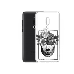 Чехол MyPads Tocco для Meizu M15 Plus черно белая ваза в абстракции