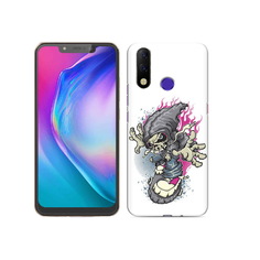 Чехол MyPads Tocco для Tecno Spark 3 Pro нарисованный скелет на скейт борде