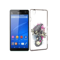 Чехол MyPads Tocco для Sony Xperia C4 нарисованный скелет на скейт борде