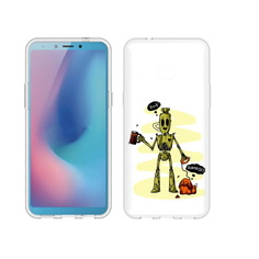 Чехол MyPads Tocco для Samsung Galaxy A6s прикольный робот (PT123850.597.557)
