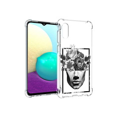 Чехол MyPads Tocco для Samsung Galaxy M02 черно белая ваза в абстракции (PT157689.478.678)
