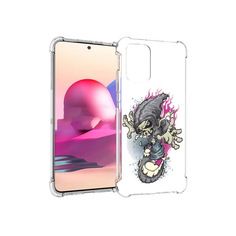 Чехол MyPads Tocco для Xiaomi Redmi Note 10S нарисованный скелет на скейт борде
