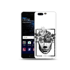 Чехол MyPads Tocco для Huawei P10 черно белая ваза в абстракции (PT60870.50.678)