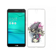 Чехол MyPads Tocco для Asus ZenFone Go (ZB690KG) нарисованный скелет на скейт борде