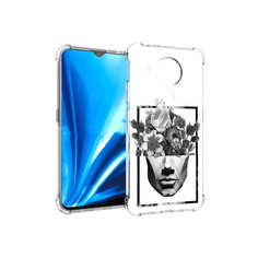 Чехол MyPads Tocco для Nokia 5.4 черно белая ваза в абстракции (PT156621.100.678)