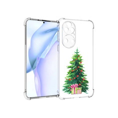 Чехол MyPads Tocco для Huawei P50 Елка новогодняя с подарками акварель
