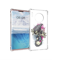 Чехол MyPads Tocco для Huawei Mate 30 Pro нарисованный скелет на скейт борде