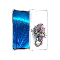 Чехол MyPads Tocco для Vivo V21E нарисованный скелет на скейт борде (PT226954.394.512)