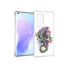 Чехол MyPads Tocco для Vivo X50 Pro нарисованный скелет на скейт борде (PT226970.404.512)