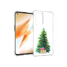 Чехол MyPads Tocco для OnePlus 9 Pro Елка новогодняя с подарками акварель