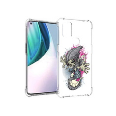 Чехол MyPads Tocco для OnePlus Nord N10 5G нарисованный скелет на скейт борде