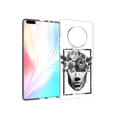 Чехол MyPads Tocco для Huawei Mate 40 Pro черно белая ваза в абстракции