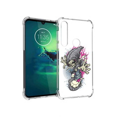 Чехол MyPads Tocco для Motorola Moto G8 Plus нарисованный скелет на скейт борде