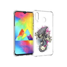 Чехол MyPads Tocco для Samsung Galaxy M30 нарисованный скелет на скейт борде