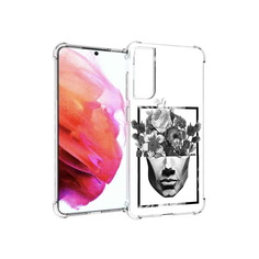 Чехол MyPads Tocco для Samsung Galaxy S21 FE черно белая ваза в абстракции