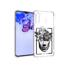 Чехол MyPads Tocco для Samsung Galaxy A21 черно белая ваза в абстракции (PT226904.547.678)