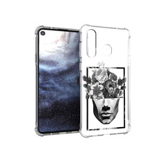 Чехол MyPads Tocco для Samsung Galaxy A8s черно белая ваза в абстракции (PT124633.501.678)