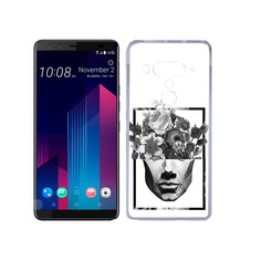 Чехол MyPads Tocco для HTC U12+ черно белая ваза в абстракции