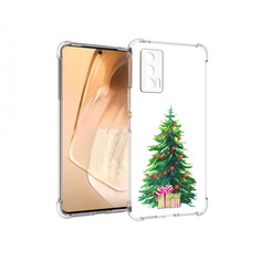 Чехол MyPads Tocco для Vivo iQOO Neo 5 Елка новогодняя с подарками акварель
