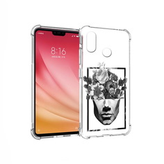 Чехол MyPads Tocco для Xiaomi Mi 8 черно белая ваза в абстракции (PT110454.314.678)