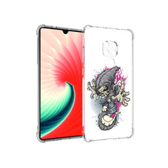 Чехол MyPads Tocco для Huawei Mate 20 нарисованный скелет на скейт борде