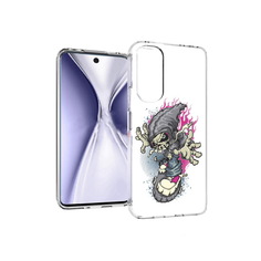 Чехол MyPads Tocco для Huawei Honor X20 нарисованный скелет на скейт борде