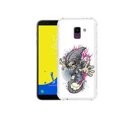 Чехол MyPads Tocco для Samsung Galaxy J6 (2018) нарисованный скелет на скейт борде