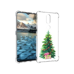 Чехол MyPads Tocco для Nokia 2.4 Елка новогодняя с подарками акварель (PT227049.107.78)