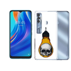 Чехол MyPads Tocco для Tecno Spark 7 Pro череп в лампочке