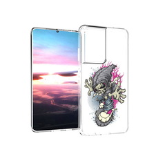 Чехол MyPads Tocco для Samsung Galaxy S21 Ultra нарисованный скелет на скейт борде