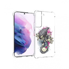 Чехол MyPads Tocco для Samsung Galaxy S22 нарисованный скелет на скейт борде